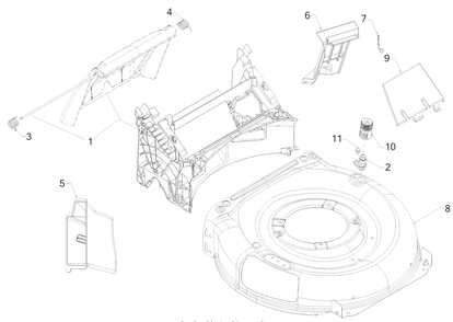 Deck Assembly Diagram and Parts List for SC700H (12AN2CQ710)(2018) Cub Cadet Lawn Mower
